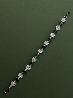 Peach Tassels - Green Stone Bracelets