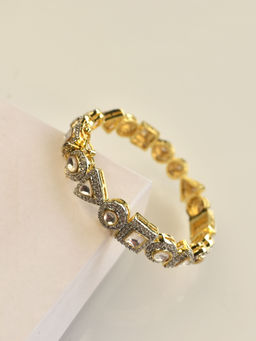 Peach Tassels - Kundan Openable Bangle