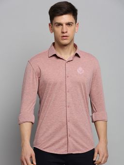 SHOWOFF - Mens Spread Collar Solid Pink Classic Shirt