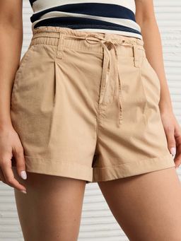 American Eagle - Women Khaki Stretch High-Waisted Lightweight Trouser Short