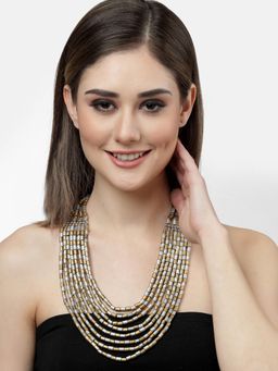 Moedbuille - Antique Tribal Design Oxidised Gold Plated Layered Necklace
