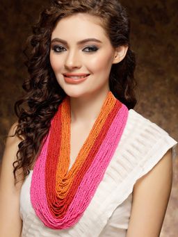 Moedbuille - Beads Studded Layered Contemporary Design Bohemian Necklace
