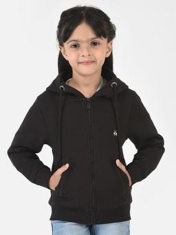 CRIMSOUNE CLUB - Girls Black Sweatshirt With Zip Enclosure