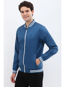 Allen Solly - Men Blue Solid Full Sleeves Casual Jacket