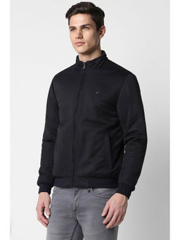 Peter England - Men Black Solid Casual Jacket
