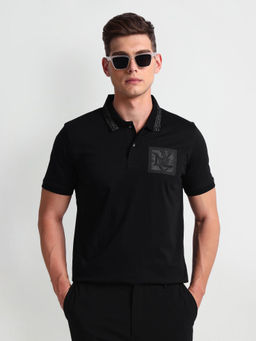 Arrow Newyork - Black Logo Cotton Polo T-Shirt