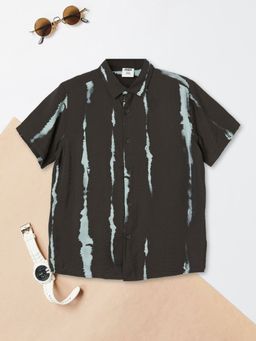 max - Boys Black Pure Cotton Half Sleeves Shirt