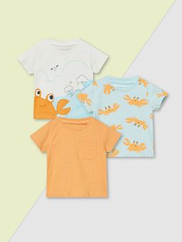 max - Boys Multi-Colour Pure Cotton Half Sleeves T-shirts (Pack of 3)