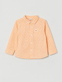max - Boys Peach Pure Cotton Full Sleeves Shirt