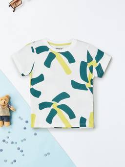 max - Boys White Pure Cotton Half Sleeves T-shirt