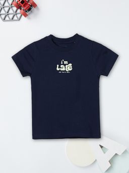 max - Boys Blue Pure Cotton Half Sleeves T-shirt