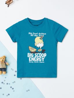 max - Boys Blue Pure Cotton Half Sleeves T-shirt