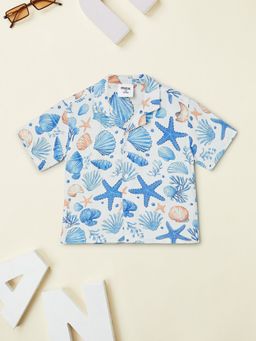 max - Boys Blue Pure Cotton Half Sleeves Shirt