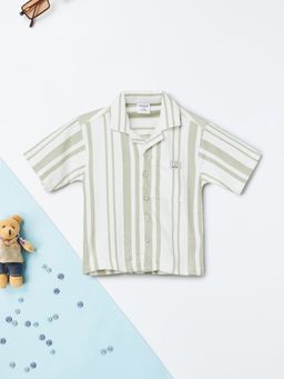 max - Boys Off White Pure Cotton Half Sleeves Shirt