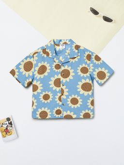 max - Boys Blue Pure Cotton Half Sleeves Shirt