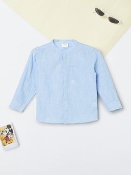 max - Boys Blue Pure Cotton Full Sleeves Shirt