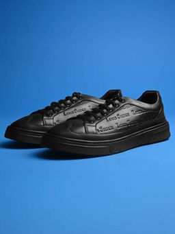 Louis Stitch - Egyptian Black Casual Lightweight Lace-Up Sneakers for Men