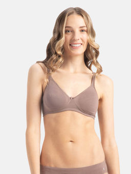 Jockey - 1722 Wirefree Non Padded Cotton Elastane Medium Coverage Everyday Bra - Deep Taupe