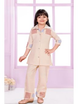 Lagorii - Cream Rayon Embroidered Co Ord Set