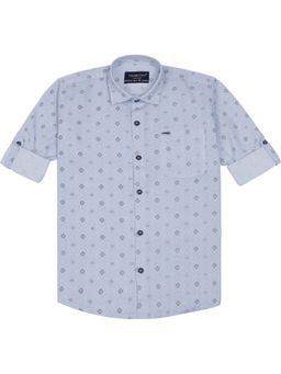 CHARCHIT - Blue Cotton Printed Shirt
