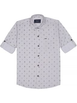 CHARCHIT - Cream Cotton Printed Shirt