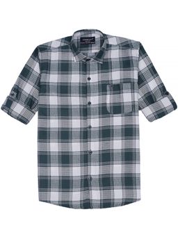 CHARCHIT - Green Cotton Blend Checks Shirt