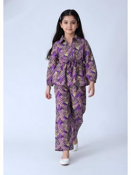 Bella Moda - Purple Cotton Printed Co Ord Set