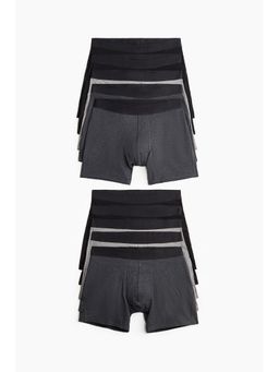 H&M - Men Black 10-Pack Mid Trunks With Lycra®