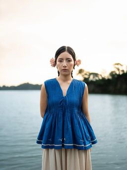 URNAM - Blue Solia Top