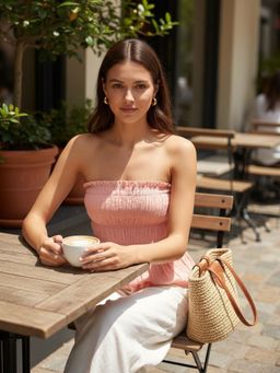 That Romeo - Pink Rosewater Smocked Top
