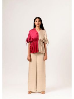NEORA BY NEHAL CHOPRA - Women Beige Full Sleeves Top
