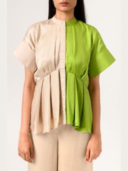NEORA BY NEHAL CHOPRA - Women Green Half Top