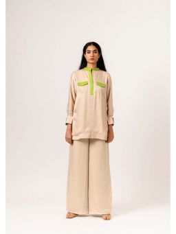 NEORA BY NEHAL CHOPRA - Women Beige Full Sleeve Top