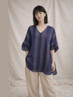 CINCIN Fashion - Blue Ocean Stripe Ease Top