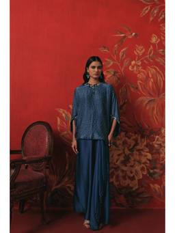 Twenty Nine - Women Navy Blue Mirror Work Top