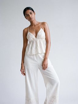 DaKauz - Ivory Bloom Crop Top