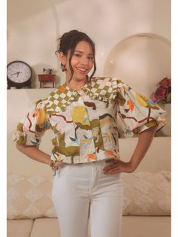 Beyond Tara - White Masai Printed Top