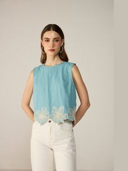 Calling June - Fiora Blue Top