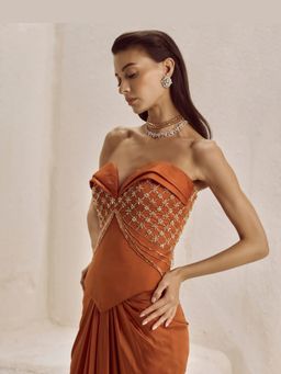Nirmooha - Women Rust Gracile Corset Top