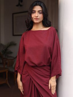 The Good Rebel - Wine Althea Loose Fit Top