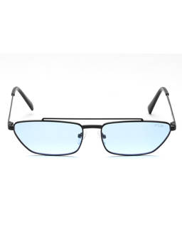 IRUS - Unisex UV Protected Full Rim Black Frame Blue Lens Sunglasses - IRS1030C5SG (55)