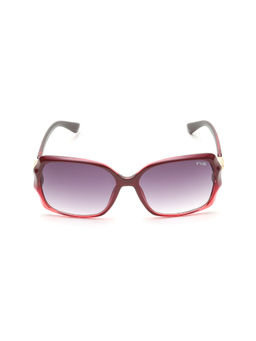 IRUS - Women UV Protected Full Rim Red Frame Grey Lens Sunglasses - IRS1168C3SG (55)