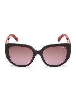 IRUS - Women UV Protected Full Rim Black Frame Pink Lens Sunglasses - IRS1237C3SG (55)