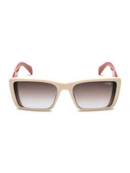 IRUS - Women UV Protected Full Rim Beige Frame Grey Lens Sunglasses - IRS1246C6SG (57)