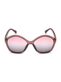 IRUS - Women UV Protected Full Rim Brown Frame Pink Lens Sunglasses - IRS1250C5SG (56)