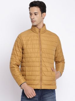 Cantabil - Solid Mustard Band Collar Jacket
