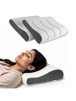 GADDA CO - White Orthopaedic Memory Foam Pillows (Pack of 2)