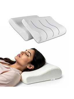 GADDA CO - White Orthopaedic Memory Foam Pillows (Pack of 2)