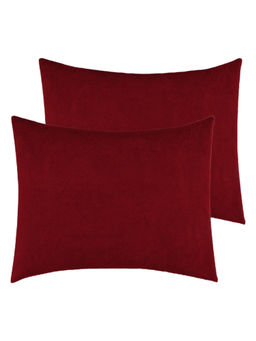 GADDA CO - Maroon Waterproof Pillow Covers (Pack Of 2)