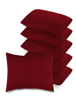 GADDA CO - Maroon Waterproof Pillow Covers (Pack Of 6)